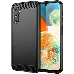 Mobigear Brushed Slim Coque Samsung Galaxy A14 Coque arrière en TPU Souple - Noir