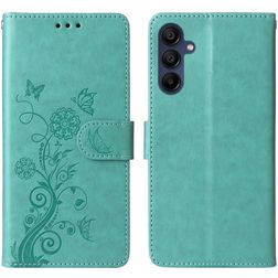 Mobigear Flowers Housse Samsung Galaxy A16 Etui Porte-Monnaie - Vert