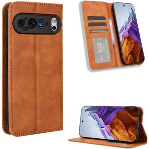Mobigear Sensation Housse Google Pixel 9 Etui Porte-Monnaie - Marron