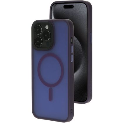 Mobiparts Hardcover iPhone 15 Pro Max MagSafe Plastique rigide Coque arrière - Satin Purple