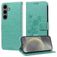 Mobigear Flowers Housse Samsung Galaxy S25 Etui Porte-Monnaie - Vert