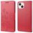 Mobigear Flowers Housse iPhone 14 Etui Porte-Monnaie - Rouge
