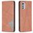 Mobigear Rhombus Slim Housse Motorola Moto E32s Etui - Marron