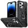 Mobigear Armor Ring Coque iPhone 14 Pro Max Coque arrière Rigide Anti-Chocs avec Anneau-Support - Noir