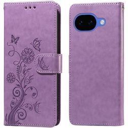 Mobigear Flowers Housse Google Pixel 10a Etui Porte-Monnaie - Violet