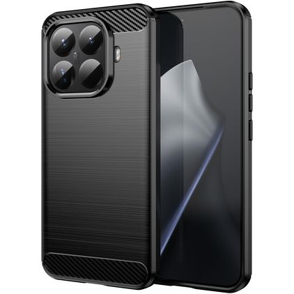Mobigear Brushed Slim Coque Xiaomi 15T Pro Coque arrière en TPU Souple - Noir
