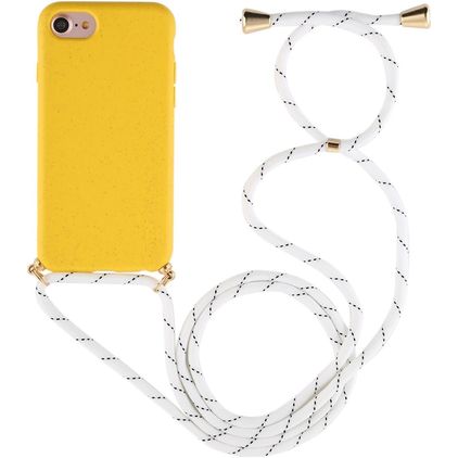 Mobigear Lanyard iPhone 8 Coque avec cordon en TPU Souple - Jaune