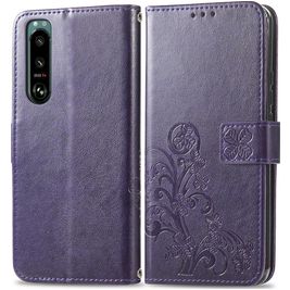 Mobigear clover Housse Sony Xperia 5 IV Etui Porte-Monnaie - Violet