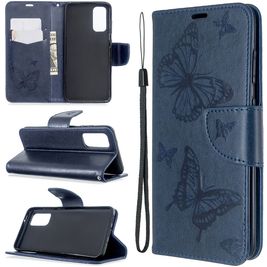 Mobigear Butterfly Housse Samsung Galaxy S20 Etui Porte-Monnaie - Bleu