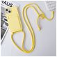 Mobigear Lanyard Card iPhone 15 Coque avec cordon en Silicone et Porte-Cartes - Jaune
