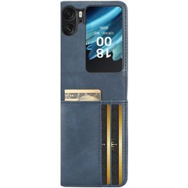 Mobigear Excellent Wallet Coque OPPO Find N2 Flip Coque arrière Rigide - Bleu