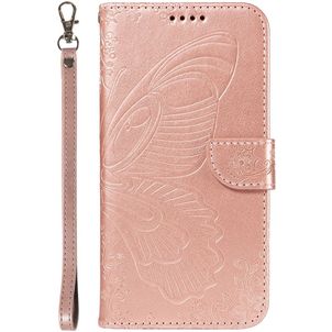 Mobigear Butterfly Housse Samsung Galaxy S25 Etui Porte-Monnaie - Rose doré