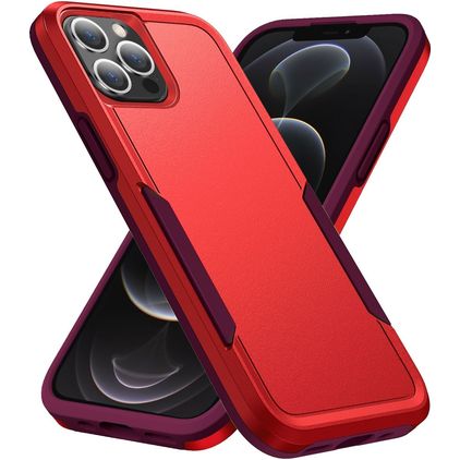 Mobigear Heavy Armor Coque iPhone 14 Pro Max Coque arrière Rigide Anti-Chocs - Rouge