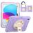 Mobigear SureGrip Coque iPad 10 (2022) Coque Arrière Rigide Antichoc + Porte-crayon + Bandoulière + Support Amovible - Violet