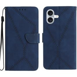 Mobigear Stitch Housse iPhone 17 Etui Porte-Monnaie - Bleu
