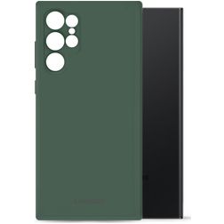 Mobilize Rubber Gelly Coque Samsung Galaxy S24 Ultra Coque arrière en TPU Souple - Matt Green