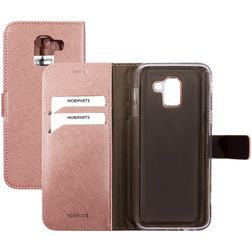 Mobiparts Saffiano Wallet Housse Samsung Galaxy J6 (2018) Etui Porte-Monnaie - Rose