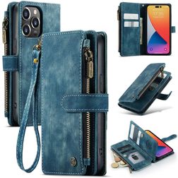 Caseme C30 Housse iPhone 14 Pro Etui Porte-Monnaie - Bleu