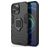 Mobigear Armor Ring Coque iPhone 13 Pro Max Coque arrière Rigide Anti-Chocs avec Anneau-Support - Noir