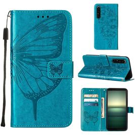 Mobigear Butterfly Housse Sony Xperia 1 IV Etui Porte-Monnaie - Bleu