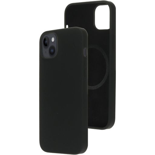 Mobiparts Coque iPhone 14 Plus MagSafe Coque arrière en Silicone - Noir