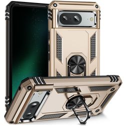 Mobigear Armor Ring Coque Google Pixel 8a Coque arrière Rigide Anti-Chocs avec Anneau-Support - Or