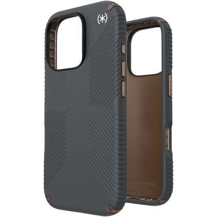 Speck Presidio2 Grip Coque iPhone 16 Pro Coque arrière Rigide Anti-Chocs - Charcoal Grey