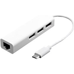 Mobigear - Hub USB-C vers Ethernet / USB-A - Blanc