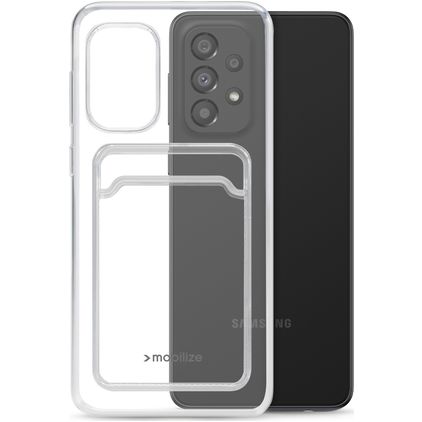 Mobilize Gelly Card Transparent Samsung Galaxy A13 4G TPU souple Coque arrière avec porte-cartes - Transparent
