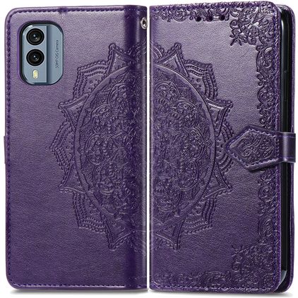 Mobigear Mandala Housse Nokia X30 Etui Porte-Monnaie - Violet