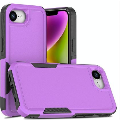 Mobigear Heavy Armor Coque iPhone 16e Coque arrière Rigide Anti-Chocs - Violet