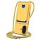 Mobigear Lanyard Card iPhone 16 Plus Coque avec cordon en Silicone et Porte-Cartes - Jaune