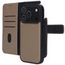 Mobiparts Housse iPhone 17 Pro Etui avec Coque Détachable en Cuir Véritable Porte-Monnaie - Taupe