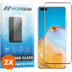 Mobigear Premium Huawei P40 Pro Verre trempé Protection d'écran - Compatible Coque - Noir (Lot de 2)