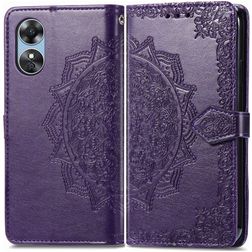 Mobigear Mandala Housse OPPO A17 Etui Porte-Monnaie - Violet