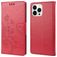 Mobigear Flowers Housse iPhone 14 Pro Max Etui Porte-Monnaie - Rouge