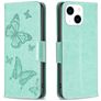 Mobigear Butterfly Housse iPhone 15 Etui Porte-Monnaie - Vert