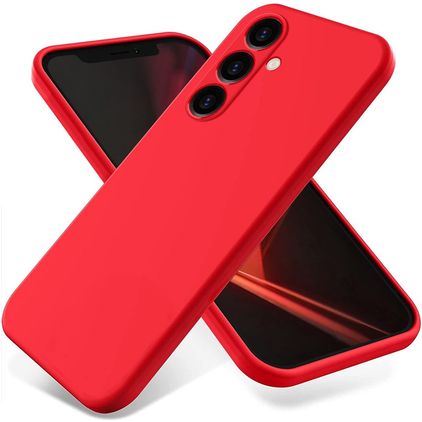 Mobigear Rubber Touch Coque Samsung Galaxy S24 FE Coque arrière en Silicone - Rouge