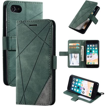 Mobigear Rhombus Housse iPhone SE (2022) Etui Porte-Monnaie - Vert