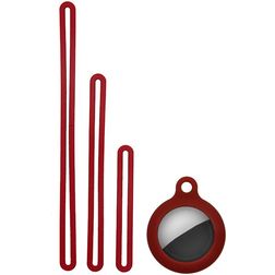 Mobigear Lanyard Coque Apple AirTag Coque en Silicone Souple - Bordeaux