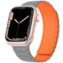 Mobigear Loop Mag Bracelet Silicone Apple Watch Fermeture magnétique - 49/46/45/44 mm - Gris / Orange