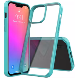 Mobigear Crystal Coque iPhone 13 Pro Max Coque arrière Rigide - Transparent / Turquoise