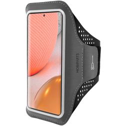 Mobiparts Comfort Fit Brassard Téléphone Samsung Galaxy A72 Brassard Coque de Sport en Neoprène - Noir