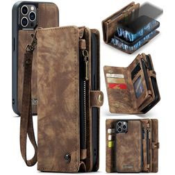 Caseme 008 Housse iPhone 12 Pro Max Etui avec Coque Détachable Porte-Monnaie - Marron