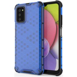 Mobigear Honeycomb Samsung Galaxy A03s Plastique rigide Coque arrière Antichoc - Bleu