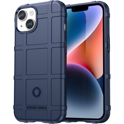 Mobigear Rugged Shield Coque iPhone 15 Plus Coque arrière en TPU Souple Anti-Chocs - Bleu