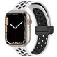 Mobigear Sport Plus Mag Bracelet Silicone Apple Watch Fermeture magnétique - 42/41/40/38 mm - Noir / Blanc