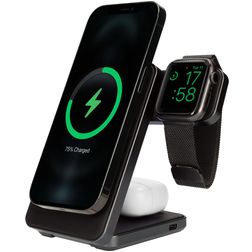 Mobiparts Foldable 3 in 1 Station de recharge Sans fil Qi 15W - Noir