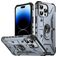 Mobigear Armor Ring Coque iPhone 14 Pro Max Coque arrière Rigide Anti-Chocs avec Anneau-Support - Gris