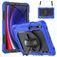 Mobigear SureGrip Xtreme Coque Samsung Galaxy Tab S9 FE Coque arrière en Plastique rigide,Silicone + Porte-crayon + Bandoulière + Support Amovible - Dark Blue